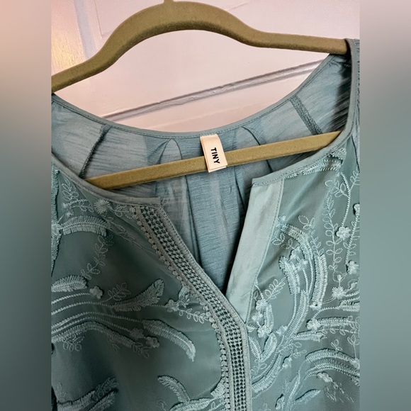 Anthropology TINY brand Alma Henley. Size XS. Aqua blue. - Picture 5 of 6